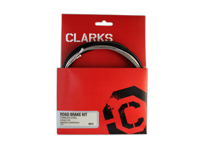 Clarks Universal S/S Front &amp; Rear Brake Cable Kit W/P2 Black Outer Casing