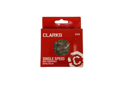 Clarks BMX/Freestyle/Fixie/Track Single Speed Chain 1/2x1/8 X112 Links Spring Clip Inc.