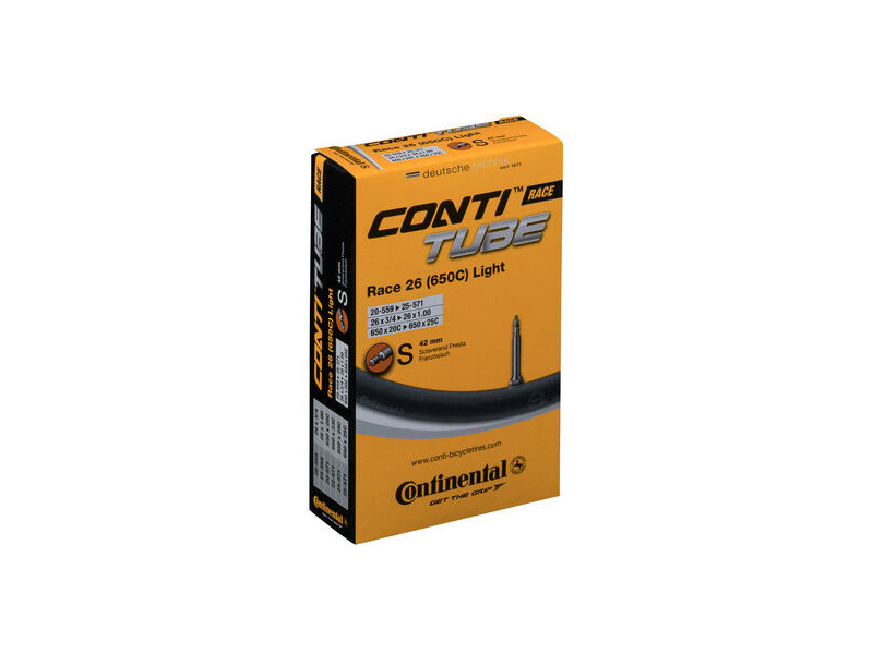 Continental Race Tube Light - Presta 42mm Valve: Black 26x1.0" - 650x20-25c click to zoom image