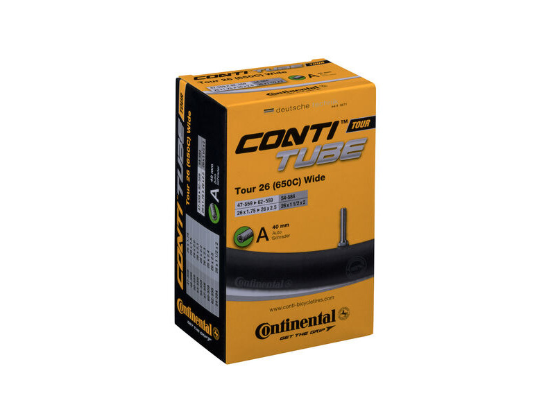 Continental Tour Tube - Schrader 40mm Valve: Black 26x1.3-1.75" click to zoom image