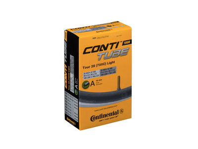 Continental Tour Tube Light - Schrader 40mm Valve: Black 700x32-47c