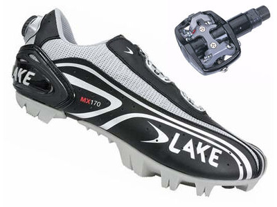 Lake MX170 MTB Shoes and One23 Pedal Combo